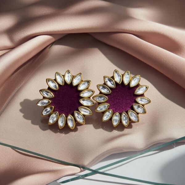 Wine colour Fabric Earrings