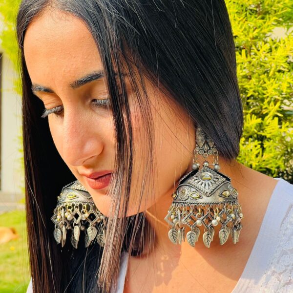 Vintage Silver Dome Jhumka Earrings ✨🌿