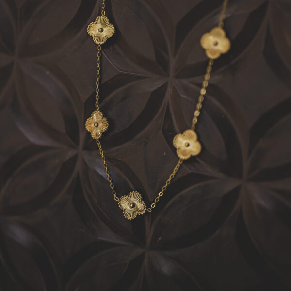 18K Gold Mini Clover Chain