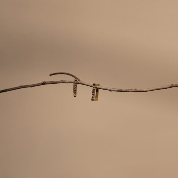 Anti-Tarnish Crystal Rectangular Hoops