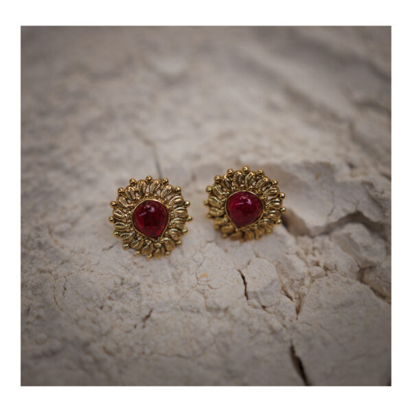 Chamba's Rani Colour Gold Polish Studs