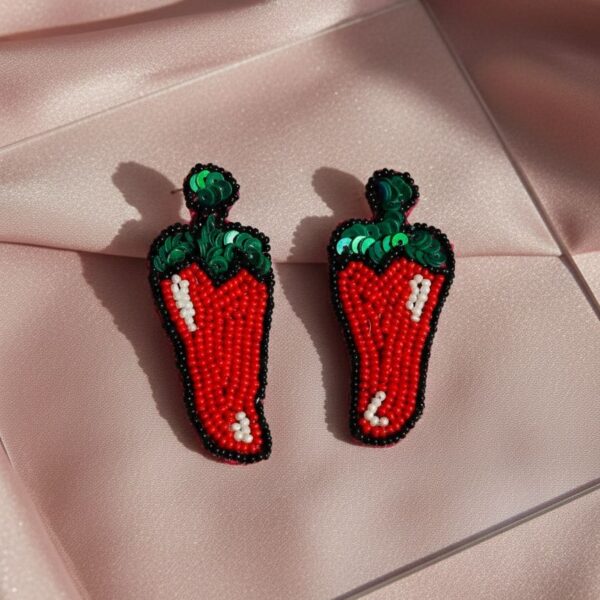 Handmade Red Chillies Earrings