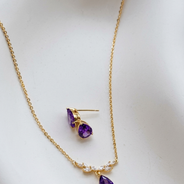 The Violet Radiance Necklace & Stud Set