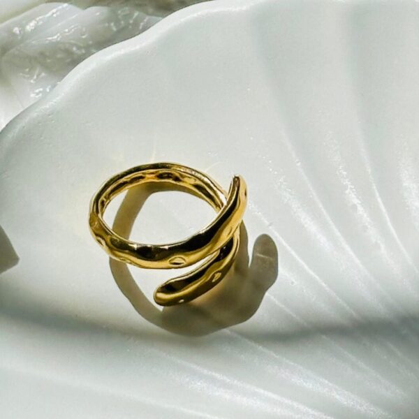 Snake Twirl Ring – 18K Gold Finish