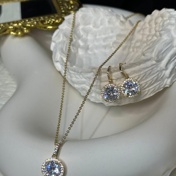 Diamond Cut Necklace Set with Earrings