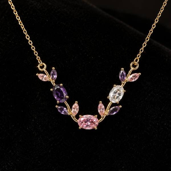 Princess pink tulip necklace