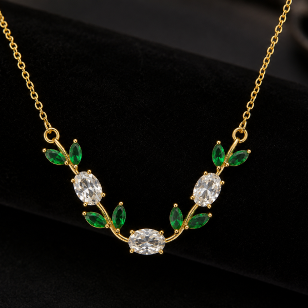 Princess green tulip necklace